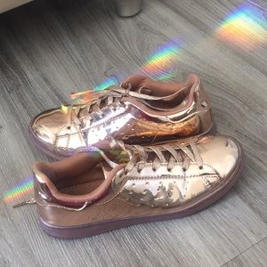 Rose gold metallic sneakers